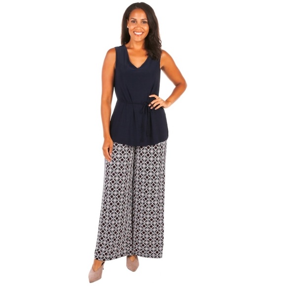 Nwt NINA LEONARD fashion v-neck jumpsuit - Picture 1 of 5